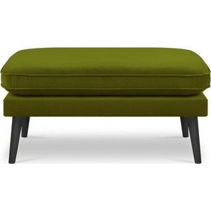 Zelená sametová podnožka s černými nohami Kooko Home Lento obraz