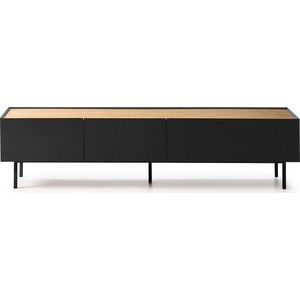 TV stolek v dekoru dubu v černo-přírodní barvě 180x45 cm Arista – Teulat obraz