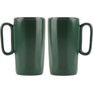 Tmavě zelené hrnky z kameniny v sadě 2 ks 330 ml Fuori – Vialli Design obraz