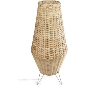 Stojací lampa v přírodní barvě s ratanovým stínidlem (výška 70 cm) Kamaria – Kave Home obraz