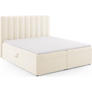 Béžová boxspring postel s úložným prostorem 180x200 cm Gina – Milo Casa obraz