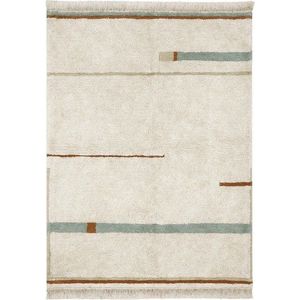 Modro-krémový pratelný ručně tkaný bavlněný koberec 200x300 cm Lanes Vintage Blue – Lorena Canals obraz