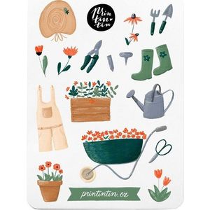 Arch vinylových samolepek s motivem Zahrada Printintin, 10, 5 cm x 14, 5 cm obraz