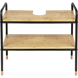 Černá/přírodní bambusová skříňka pod umyvadlo 70x60 cm Loft – Wenko obraz