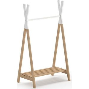 Dětský věšák z borovicového dřeva v bílo-přírodní barvě KIDDY – Vipack obraz