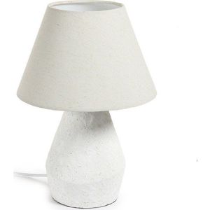 Bílá stolní lampa s textilním stínidlem (výška 43 cm) Noara – Kave Home obraz
