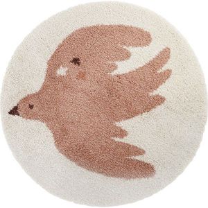 Krémový dětský koberec ø120 cm Bohemian Bird Creme – Nattiot obraz