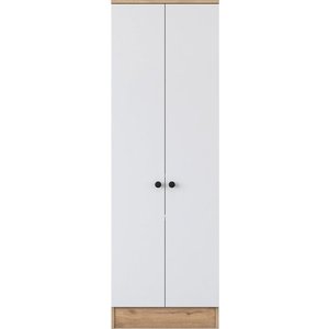 Bílá/přírodní šatní skříň v dekoru ořechu 60x183 cm Theresa – Kalune Design obraz