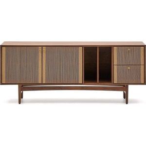 Hnědá nízká komoda v dekoru ořechu 180x73 cm Elan – Kave Home obraz