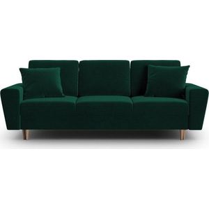 Zelená sametová rozkládací/s úložným prostorem pohovka 235 cm Kyoto – Cosmopolitan Design obraz