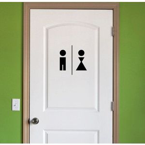 Černá samolepka Ambiance Man And Woman Restroom obraz