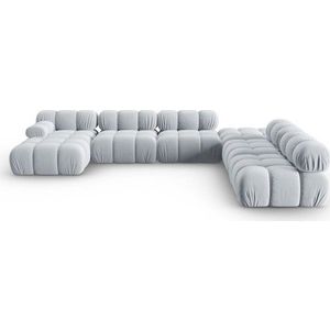 Světle modrá sametová pohovka 379 cm Bellis – Micadoni Home obraz