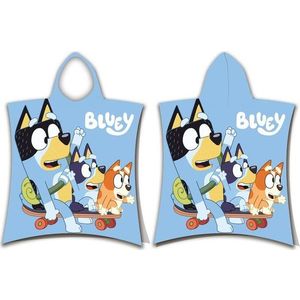 Modré bavlněné dětské pončo velikost 3-8 let Bluey Skate – Jerry Fabrics obraz