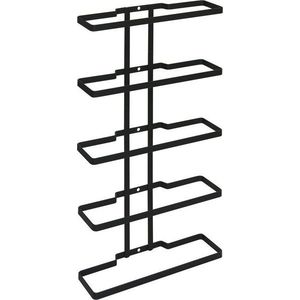 Černý nástěnný kovový regál na víno na 5 láhví Lava – Metaltex obraz