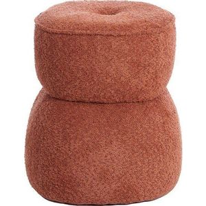 Oranžový taburet z textilie bouclé Leyla – Light & Living obraz