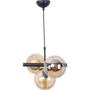 Žluto-černé závěsné svítidlo se skleněným stínidlem ø 15 cm Cascade – Squid Lighting obraz