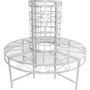 Bílá kovová zahradní lavice Larissa – Garden Pleasure obraz