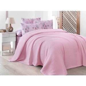 Růžový bavlněný přehoz 220x240 cm Waffle – Mila Home obraz