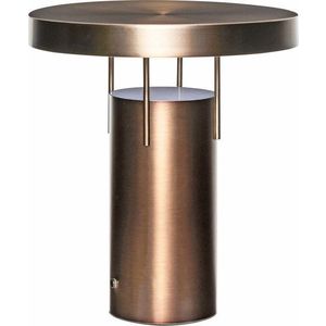 LED stmívatelná stolní lampa v bronzové barvě s kovovým stínidlem (výška 28 cm) BringMe – Hübsch obraz