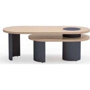 Modrý/v přírodní barvě konferenční stolek v dekoru jasanu 50x120 cm Nori – Teulat obraz