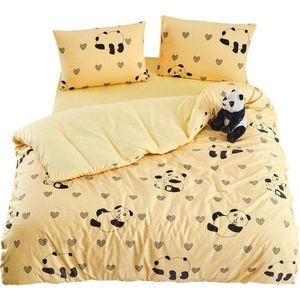 Žluté povlečení na jednolůžko/prodloužené s prostěradlem/3dílné 160x220 cm Panda – Mila Home obraz