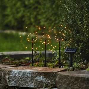 Sada 3 venkovních solárních LED svítidel Star Trading Firework, výška 40 cm obraz