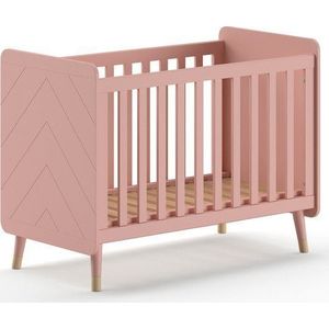 Růžová postýlka z borovicového dřeva 60x120 cm BILLY – Vipack obraz