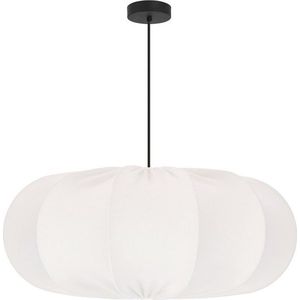 Bílé závěsné svítidlo s textilním stínidlem ø 52 cm Cafee – Candellux Lighting obraz