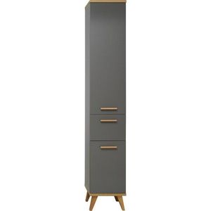Šedá vysoká/úzká koupelnová skříňka v dekoru dubu 35, 5x205 cm Quickset 924 – Pelipal obraz