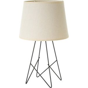 Černo-krémová stolní lampa s textilním stínidlem (výška 38, 5 cm) – Casa Selección obraz
