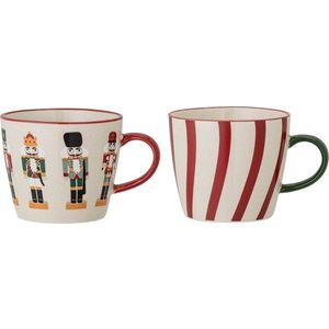 Hrnky na cappuccino s vánočním motivem z kameniny v sadě 2 ks 300 ml Jolly – Bloomingville obraz