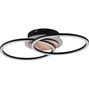 Černo-hnědé LED stmívatelné stropní svítidlo 28x46 cm Giro – Trio obraz