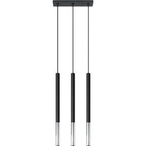 Závěsné svítidlo v černo-stříbrné barvě Nice Lamps Asarot 3L obraz