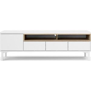 Bílý TV stolek 156x48x48 cm Roomers – Tvilum obraz