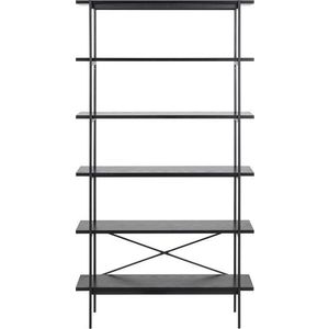 Černý regál v dekoru jasanu 94x172 cm Angus – Actona obraz
