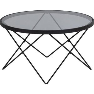 Černý konferenční stolek se skleněnou deskou ø 80 cm Cuxton – Actona obraz