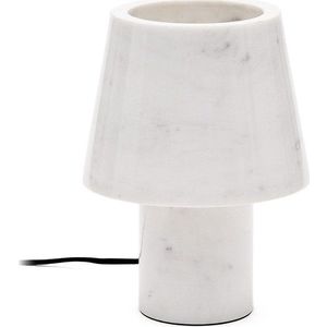 Mramorová stolní lampa slonovinová s mramorovým stínidlem (výška 27 cm) Alaro – Kave Home obraz