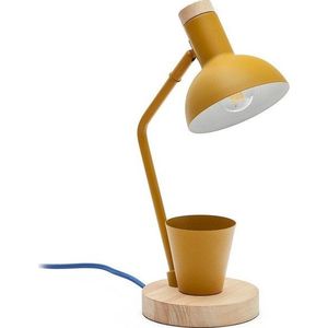 Stolní lampa v hořčicové barvě s kovovým stínidlem (výška 37 cm) Katia – Kave Home obraz
