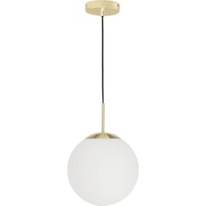 Bílé/ve zlaté barvě závěsné svítidlo se skleněným stínidlem ø 30 cm Mahala – Kave Home obraz