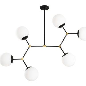 Černé závěsné svítidlo pro 6 žárovek Opviq lights Damar obraz