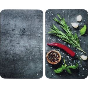 Kryty na sporák v sadě 2 ks z tvrzeného skla 52x30 cm Rosemary - Maximex obraz