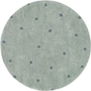 Světle zelený pratelný ručně tkaný bavlněný dětský koberec ø140 cm Round Dot Blue Sage – Lorena Canals obraz