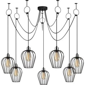 Černé závěsné svítidlo pro 6 žárovek Opviq lights Tel obraz