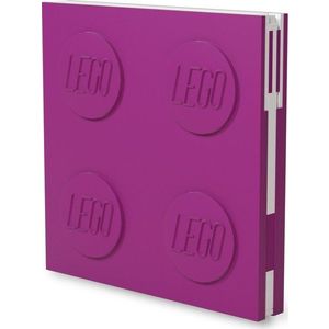 Fuchsiový čtvercový zápisník s gelovým perem LEGO®, 15, 9 x 15, 9 cm obraz