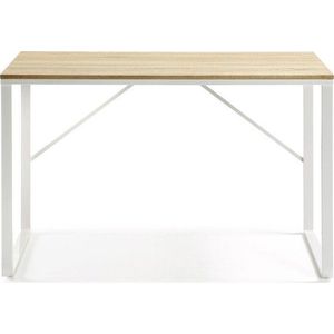 Bílý psací stůl s deskou v dřevěném dekoru Kave Home Lisbet obraz