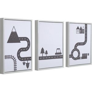 Sada 3 černo-bílých obrazů Kave Home Nisi, 30 x 42 cm obraz