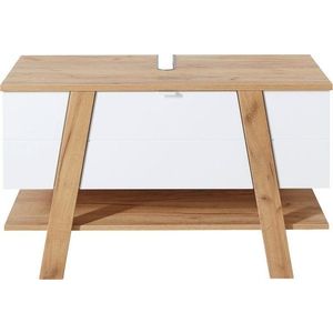 Bílá skříňka pod umyvadlo v dekoru dubu 111x67 cm Novolino - Germania obraz