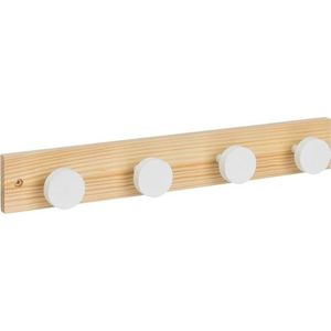 Bílý/v přírodní barvě nástěnný věšák z borovicového dřeva 40 cm Anillos – Casa Selección obraz