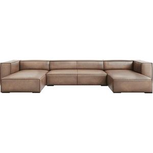Světle hnědá kožená rohová pohovka (do "U") Madame – Windsor & Co Sofas obraz