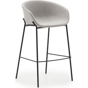Světle šedá barová židle (výška sedáku 75 cm) Yvette – Kave Home obraz